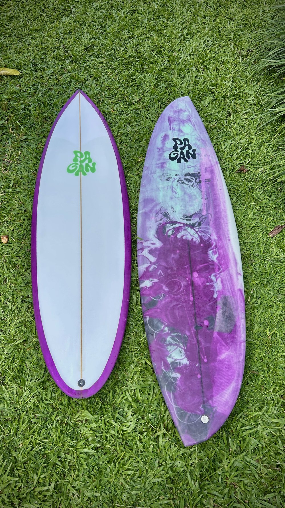 The same pair turned deck up